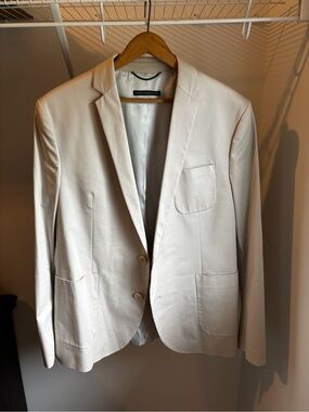 Drykorn Off-White Cotton Stretch Blazer 42R Two-Button Sport Coat